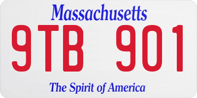 MA license plate 9TB901