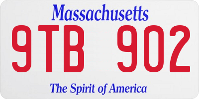 MA license plate 9TB902