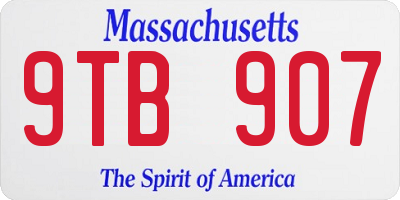 MA license plate 9TB907