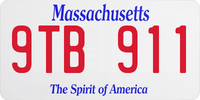 MA license plate 9TB911