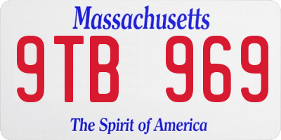 MA license plate 9TB969