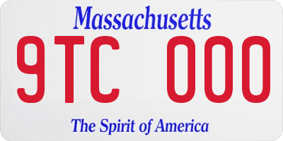 MA license plate 9TC000