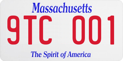 MA license plate 9TC001