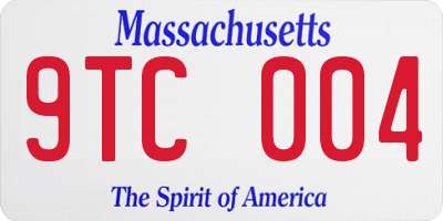 MA license plate 9TC004