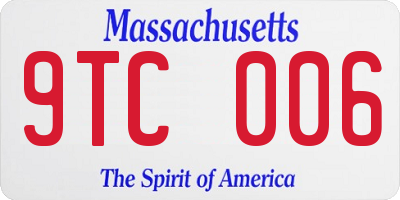 MA license plate 9TC006
