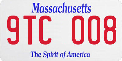 MA license plate 9TC008