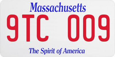 MA license plate 9TC009