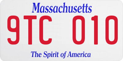 MA license plate 9TC010