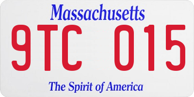 MA license plate 9TC015