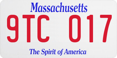 MA license plate 9TC017