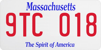 MA license plate 9TC018