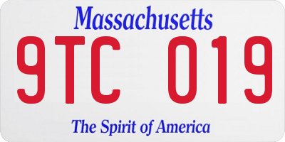 MA license plate 9TC019