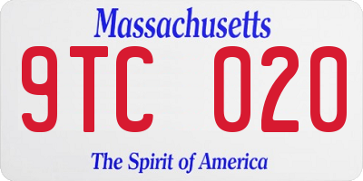MA license plate 9TC020