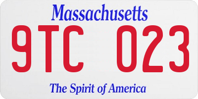 MA license plate 9TC023