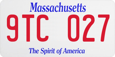 MA license plate 9TC027