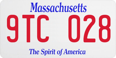 MA license plate 9TC028