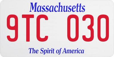 MA license plate 9TC030
