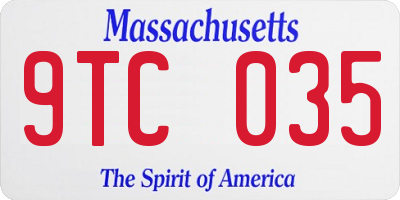 MA license plate 9TC035