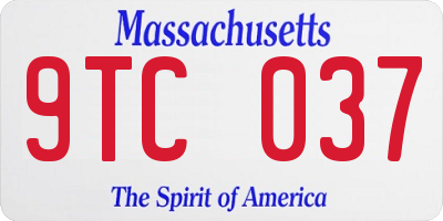 MA license plate 9TC037