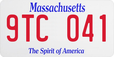 MA license plate 9TC041