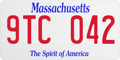 MA license plate 9TC042