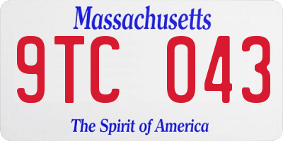 MA license plate 9TC043