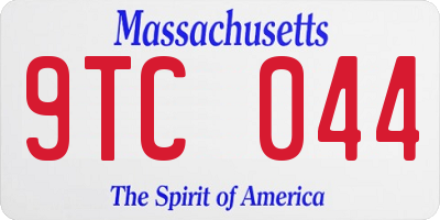 MA license plate 9TC044
