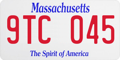 MA license plate 9TC045
