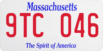 MA license plate 9TC046