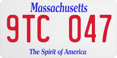 MA license plate 9TC047