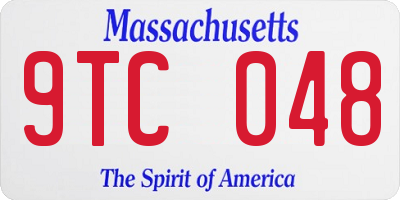 MA license plate 9TC048