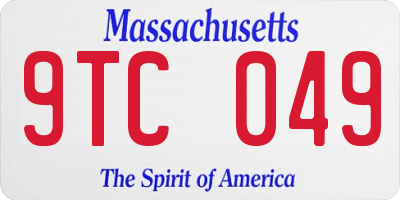 MA license plate 9TC049