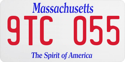 MA license plate 9TC055