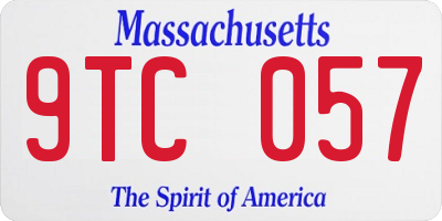 MA license plate 9TC057