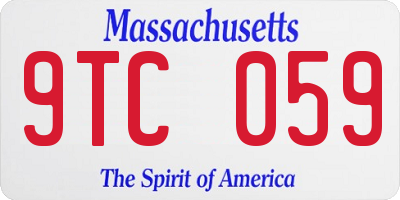 MA license plate 9TC059