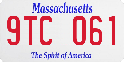 MA license plate 9TC061