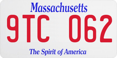 MA license plate 9TC062