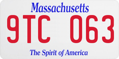 MA license plate 9TC063