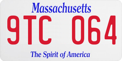 MA license plate 9TC064