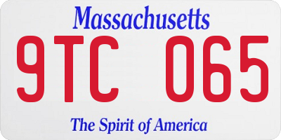 MA license plate 9TC065