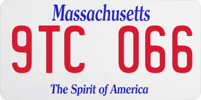 MA license plate 9TC066