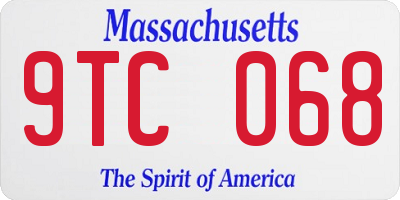 MA license plate 9TC068