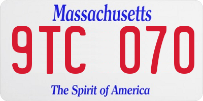 MA license plate 9TC070