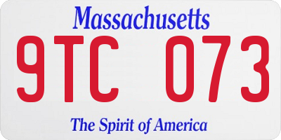MA license plate 9TC073