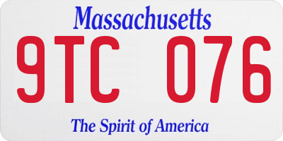 MA license plate 9TC076