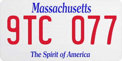 MA license plate 9TC077