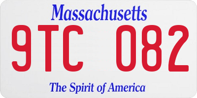 MA license plate 9TC082
