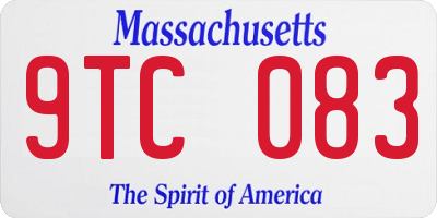 MA license plate 9TC083