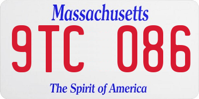 MA license plate 9TC086