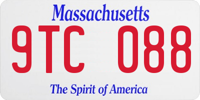 MA license plate 9TC088